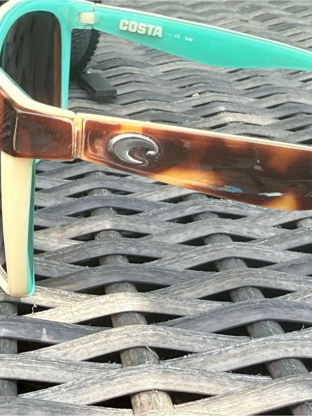 Costa Tortoise Frame Sunglasses with Green Mirrored Lenses -Anaa